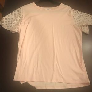 Stella and Dot Eyelet Knit Tee- Blush. SIZE XXL